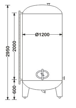 Behälter 2.500 Liter aus V2A, einwandig